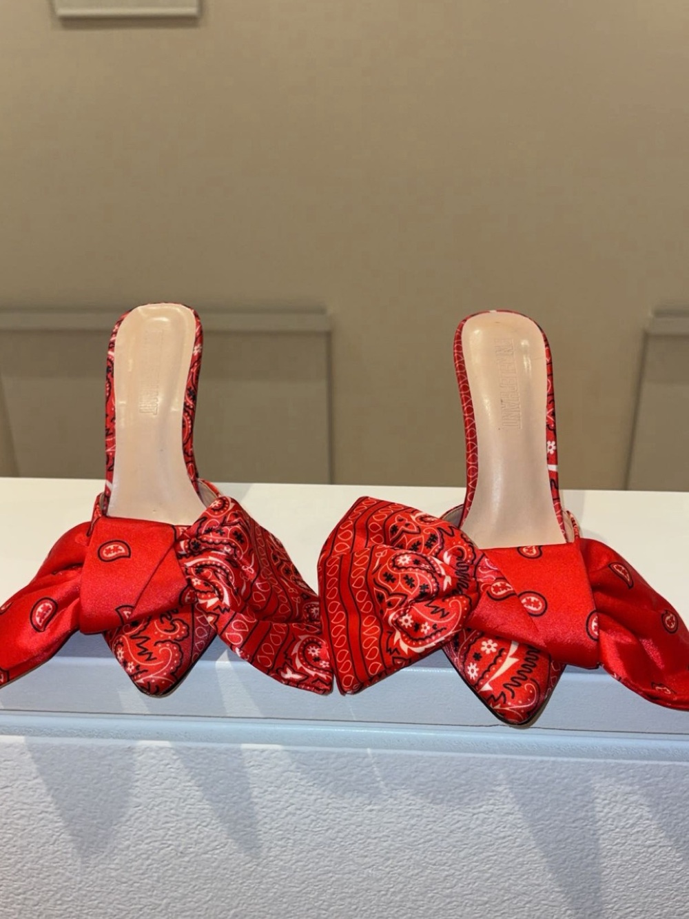Red Bandana Bow Heels
